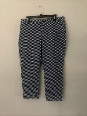 GAP Navy and White Geometric Print Pants